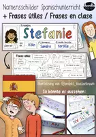 Vorschau - Arbeitsblätter - Namensschilder Spanischunterricht + Frases útiles / Frases en clase - Deckblatt