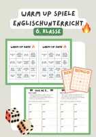 Vorschau - Arbeitsblätter - Warm Up Spiele für den Englischunterricht 🇬🇧🔥 - Deckblatt