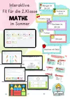 Vorschau - Arbeitsblätter - Interaktive Übungen Mathe 1. Klasse, fit für die 2. Klasse im Sommer - Deckblatt