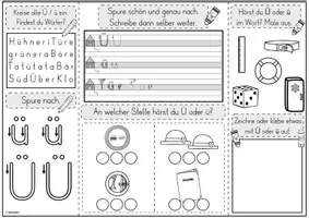 Vorschau - Stundenentwürfe - Mini-Lapbook | Buchstabe Ü / ü | Umlaute - Seite 1