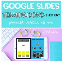 Vorschau - Spiele - GOOGLE SLIDES Terminaisons du Présent | e es ent - Deckblatt