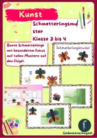 Vorschau - Stundenentwürfe - Schmetterlingsmuster-Kunst-Frühling-Klasse 3-4 - Deckblatt