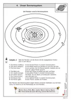 Vorschau - Arbeitsblätter - Unser Sonnensystem | Sachunterricht Erdkunde Grundschule Klasse 3-4 | Weltraum Sonne Erde Mond Planeten | Arbeitsblätter Kopiervorlagen Freiarbeit mit Lösungen - Seite 1