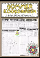 Vorschau - Arbeitsblätter - SOMMER-KOORDINATEN - 4 Arbeitsblätter (differenziert) - Deckblatt