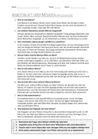 Vorschau - Arbeitsblätter - AB mit Fragen zum Thema "Münzen" + Lösungsblatt - Seite 1