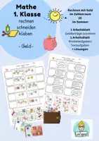 Vorschau - Arbeitsblätter - Mathe 1.Klasse Rechnen-Schneiden-Kleben Rechnen mit Geld/Euro im Zahlenraum 20. - Deckblatt