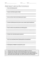Vorschau - Arbeitsblätter - AB mit Fragen zum Thema "Muttersprache" + Lösungsblatt - Deckblatt