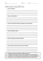 Vorschau - Arbeitsblätter - AB mit Fragen zum Thema "Mythos" + Lösungsblatt + Mindmap + Infografik - Deckblatt
