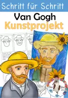 Vorschau - Unterrichtsreihen - Vincent van Gogh - Kunstprojekt - Schritt für Schritt - zweifach differenziert mit Präsentation und Lesetext - Deckblatt