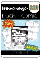 Vorschau - Arbeitsblätter - Erinnerungsbuch zum Schuljahresende im Comic-Stil - Deckblatt