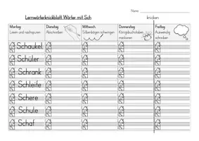 Vorschau - Arbeitsblätter - Lernwörter-Knickblätter zu den Lauten St, Sp und Sch - Seite 3