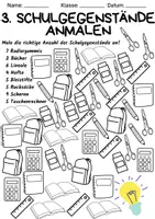 Vorschau - Arbeitsblätter - Zahlen kennenlernen - Zahlenraum 1-10 - Schulgegenstände - Seite 3