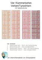 Vorschau - Stationenlernen - 4 Klammerkarten Tunwörter/Verben - Deckblatt