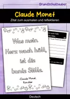 Vorschau - Arbeitsblätter - Claude Monet - Künstler Zitat zum ausmalen und reflektieren - Deckblatt