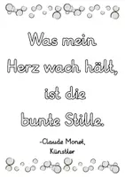 Vorschau - Arbeitsblätter - Claude Monet - Künstler Zitat zum ausmalen und reflektieren - Seite 1