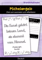 Vorschau - Arbeitsblätter - Michelangelo Sparpaket - Steckbrief, Lückentext & Zitat - Seite 1