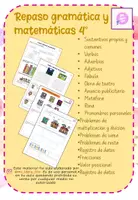 Vista previa - Hojas de trabajo - CUADERNILLO REPASO GRAMATICA Y MATEMÁTICAS 3-4 - Portada