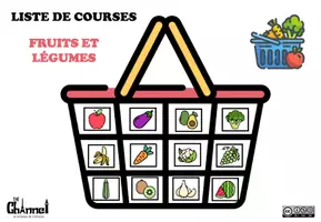 Vista previa - Juegos / Gamificación - Fruits et légumes - Liste de courses - Jeu Couleur - página 1