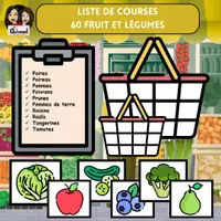 Vista previa - Juegos / Gamificación - Fruits et légumes - Liste de courses - Jeu Couleur - Portada