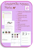 Vista previa - Hojas de trabajo - CUADERNILLO DE REPASO MATEMÁTICAS 4° - Portada