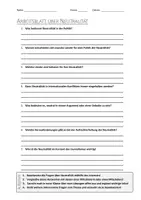 Vorschau - Arbeitsblätter - AB mit Fragen zum Thema "Neutralität" + Lösungsblatt - Deckblatt
