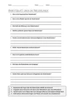 Vorschau - Arbeitsblätter - AB mit Fragen zum Thema "Niederlande" + Lösungsblatt + Infografik - Deckblatt