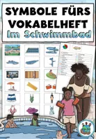 Vorschau - Arbeitsblätter - Symbole fürs Vokabelheft "Im Schwimmbad" Sommer - DaZ / DaF / Deutsch - Deckblatt