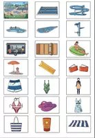 Vorschau - Arbeitsblätter - Symbole fürs Vokabelheft "Im Schwimmbad" Sommer - DaZ / DaF / Deutsch - Seite 1