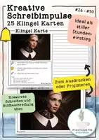 Vorschau - Arbeitsblätter - Kreatives Schreiben - Impulse zur Bildbeschreibung Klingel Karten 26-50 FrauCuppaTea - Deckblatt