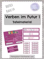 Vorschau - Poster - Verben im FUTUR I Tafelmaterial - Deckblatt