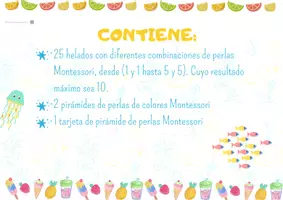 Vista previa - Juegos / Gamificación - EL VERANO: Tarjetas cuantificadores Perlas - Montessori. - página 3