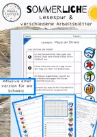 Vorschau - Arbeitsblätter - Am Strand - Lesespur und ABs - Deckblatt