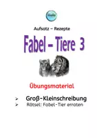 Vorschau - Unterrichtsreihen - Fabel - Tiere 3 (Groß-Kleinschreibung & Rätsel) - Deckblatt