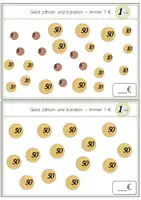 Vorschau - Fördermaterial/Inklusion - Kartei zum Bündeln - 1€ und 10€ - Seite 3