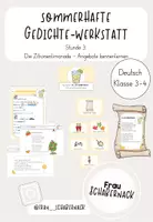 Vorschau - Arbeitsblätter - Sommerhafte Gedichte-Werkstatt: Stunde 3 "Die Zitronenlimonade" - Deckblatt