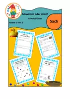 Vorschau - Arbeitsblätter - Schwimmen oder sinken_ Arbeitsblätter - Deckblatt