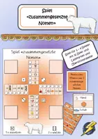 Vorschau - Stationenlernen - Spiel zusammengesetzte Nomen - Deckblatt