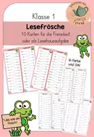 Vorschau - Arbeitsblätter - Lesefroschkarten - Deckblatt
