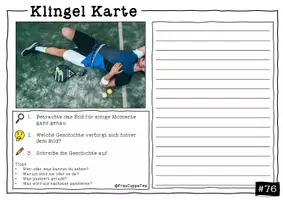 Vorschau - Arbeitsblätter - Kreatives Schreiben - Impulse mit Bildern Klingel Karten 76-100 FrauCuppaTea - Seite 1