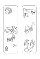 Aperçu - Matériel pour travaux manuels / dessin - 10 Signets thème la plage et l'été à colorier - Page 1