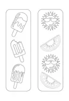 Aperçu - Matériel pour travaux manuels / dessin - 10 Signets thème la plage et l'été à colorier - Page 2