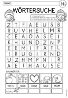 Vorschau - Arbeitsblätter - Wörtersuchsel "Buchstabe H/h" I Buchstabenstation I Kl. 1 - Seite 2
