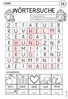 Vorschau - Arbeitsblätter - Wörtersuchsel "Buchstabe H/h" I Buchstabenstation I Kl. 1 - Seite 3