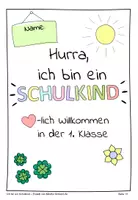 Vorschau - Arbeitsblätter - Hurra ich bin ein Schulkind - Willkommen in der 1. Klasse - Deckblatt