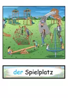 Vorschau - Bildkarten - Bildkarten und Wortkarten "Auf dem Spielplatz" DaZ / DaF / Deutsch - Seite 1