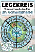 Vista previa - Hojas de trabajo - Círculo de colocación "Was machen die Kinder im Schwimmbad?" más hoja de ejercicios - Alemán - Portada
