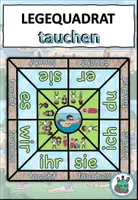 Vista previa - Tarjetas / Manipulativos - Legequadrat Verben "tauchen" Im Schwimmbad - Alemán - página 1