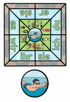 Vista previa - Tarjetas / Manipulativos - Legequadrat Verben "tauchen" Im Schwimmbad - Alemán - página 2
