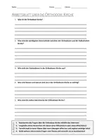 Vorschau - Arbeitsblätter - AB mit Fragen zum Thema "Orthodoxe Kirche" + Lösungsblatt + Mindmap + Infografik - Deckblatt