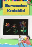Vorschau - Mal- und Bastelvorlagen - Kunst Sommer, Blumenwiese als Kratzbild, Grundschule - Deckblatt